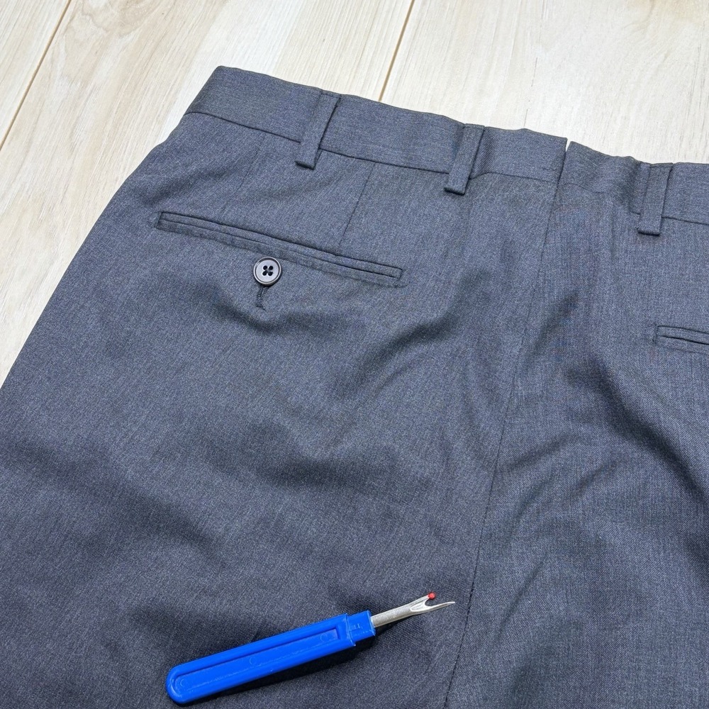 Ermenegildo Zegna Gray Twill Wool Suit Dress Pants Mens 33x31 Trousers - Picture 15 of 16